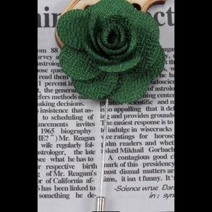Fabric Flower Brooches Men/Women Brooch Pin Green